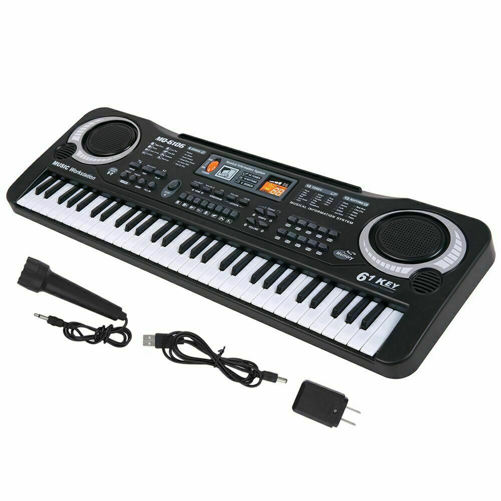 61 Key Digital Music Electronic Keyboard Kids Gift Electric Piano Organs w/ Mic