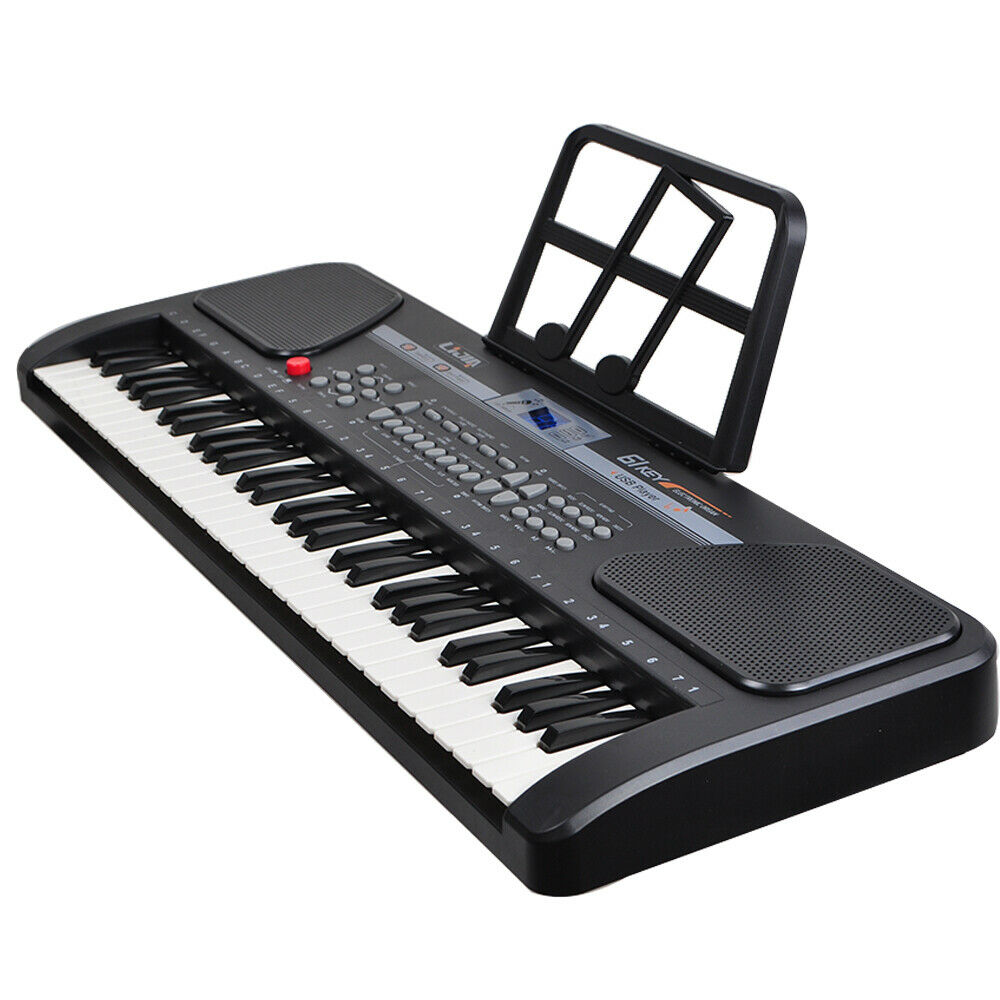 Black 61 Key Music Electronic Keyboard Electric Digital Piano Organ