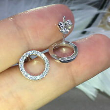 Cute Cubic Zircon 925 Silver Stud Earrings for Women Wedding Jewelry Gift