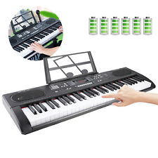 Electronic Keyboard 61 Keys Digital Piano Instrument with Music Stand + Mic