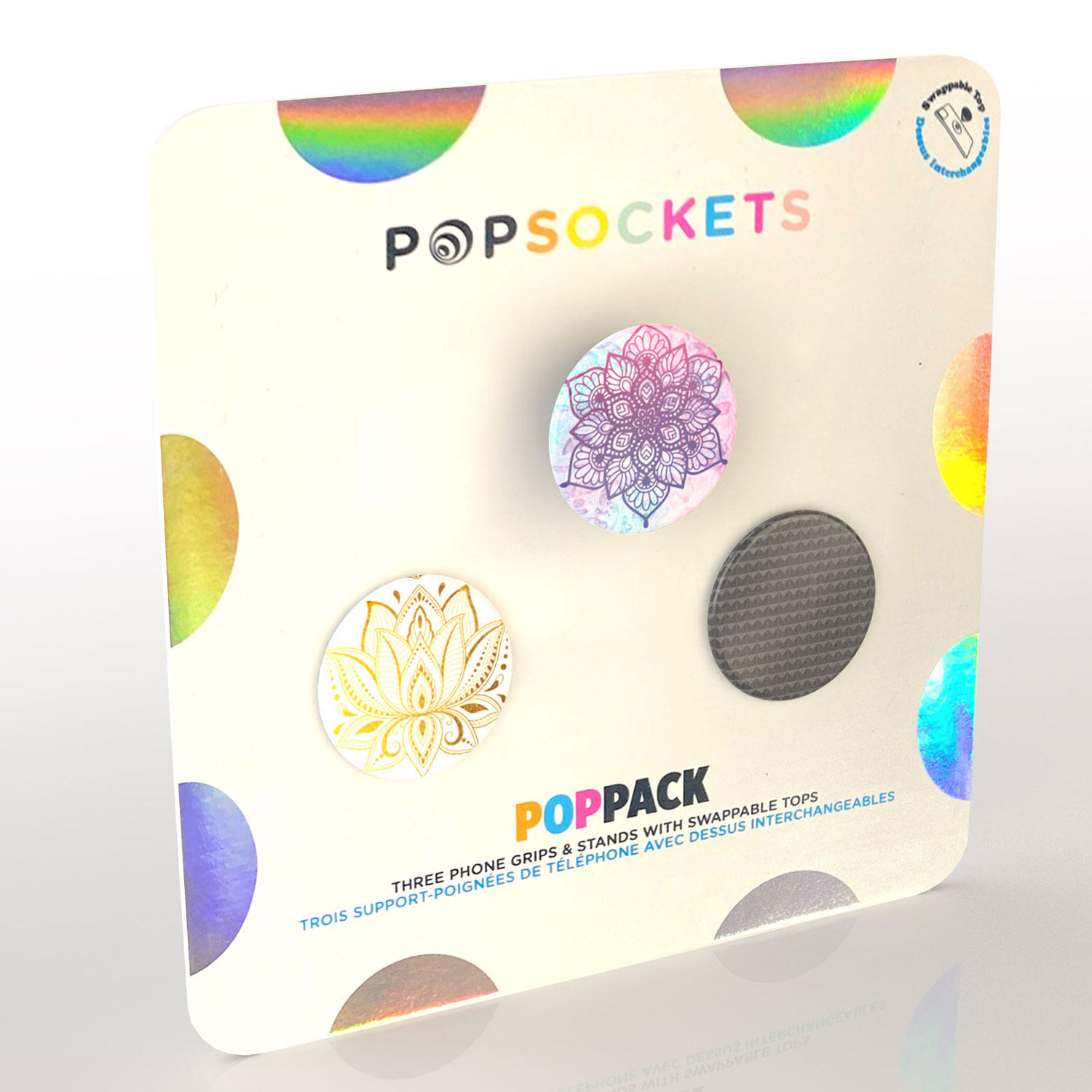 Popsockets Grip with Swappable Top for Cell Phones, PopGrip PopPack 3 Pack