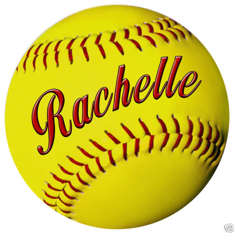 1 Baseball and 1 Softball 6" Decal Personalize Gifts Girls Boys Ladies Men