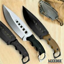 9" FULL TANG FIXED BLADE KNIFE Kydex Sheath Hunting Knife Drop Point Blade