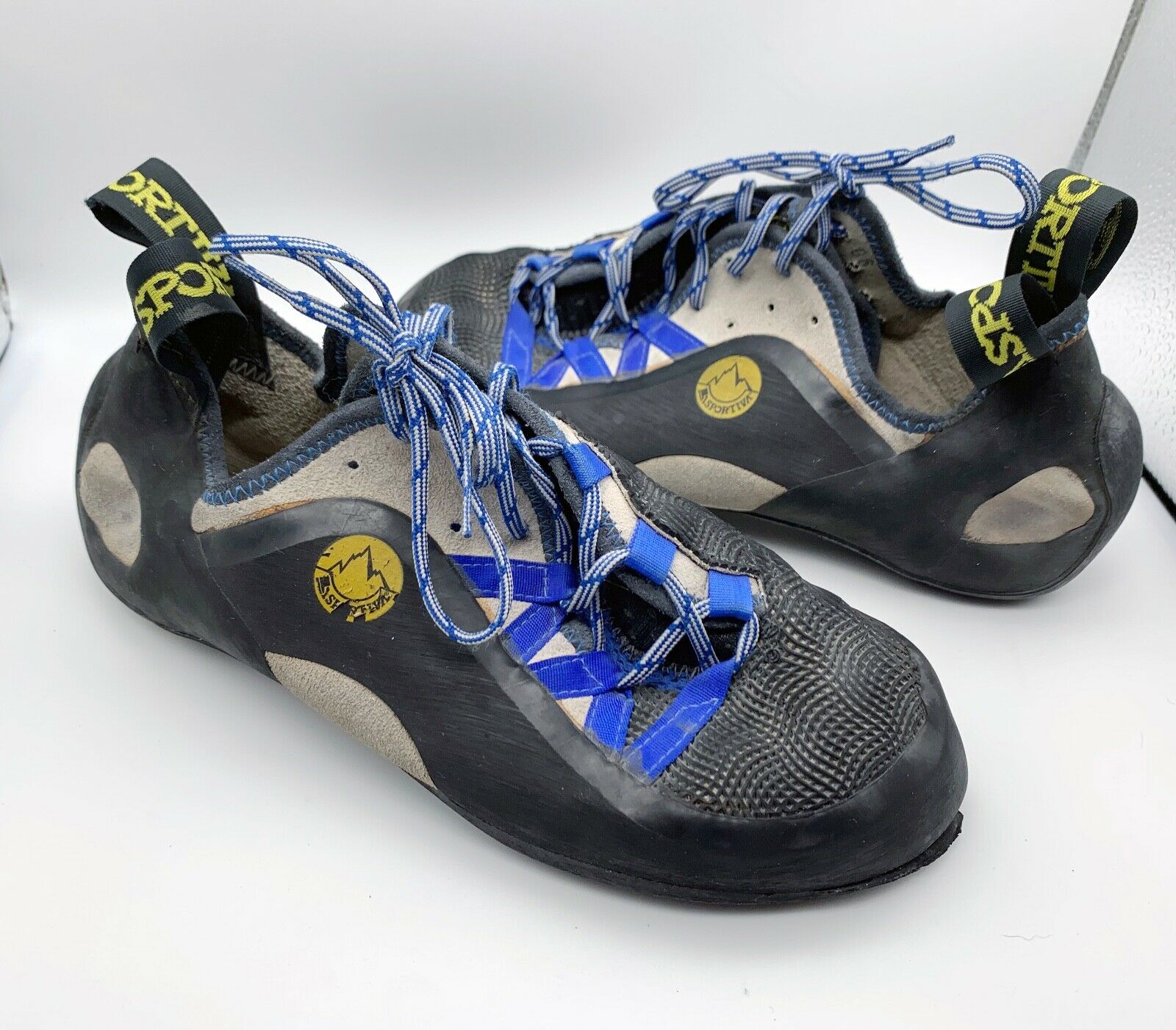 La Sportiva Blue and Black Rock Climbing Shoes M 7.5 W 8.5 - 43105