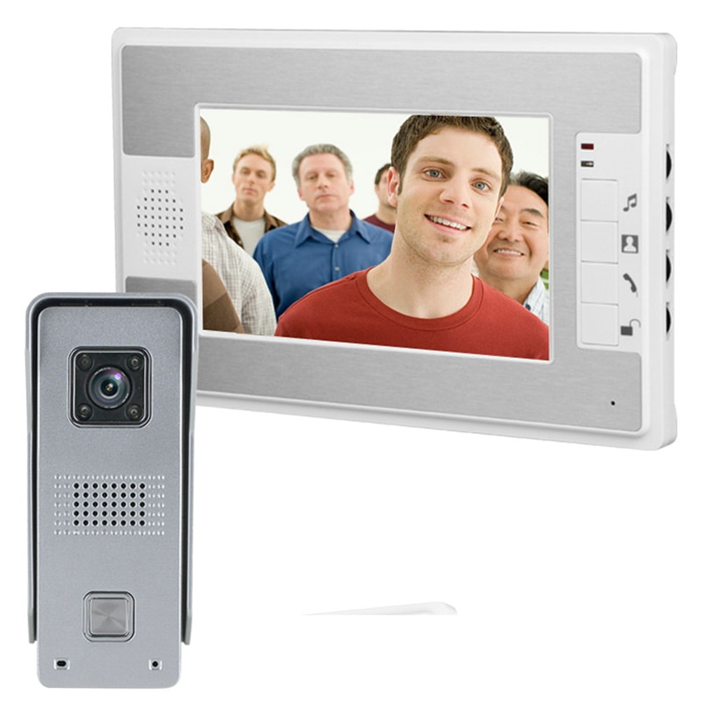 7 Inch Video Door Phone Doorbell Intercom Kit 1-camera 1/2-monitor Night Vision