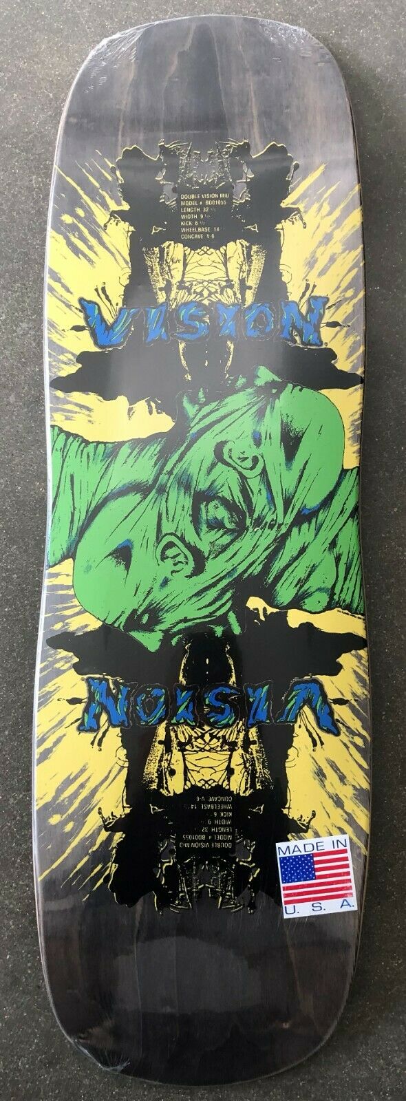 New Vision Double Vision Skateboard Deck 9.5" Vallely Barnyard Psycho Stick