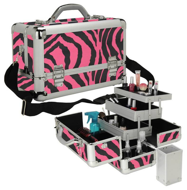 Pink Zebra Makeup Case