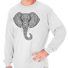 Spirit Symbolic Henna Africa Elephant Gift Long Sleeve Tshirt Tee for Adults