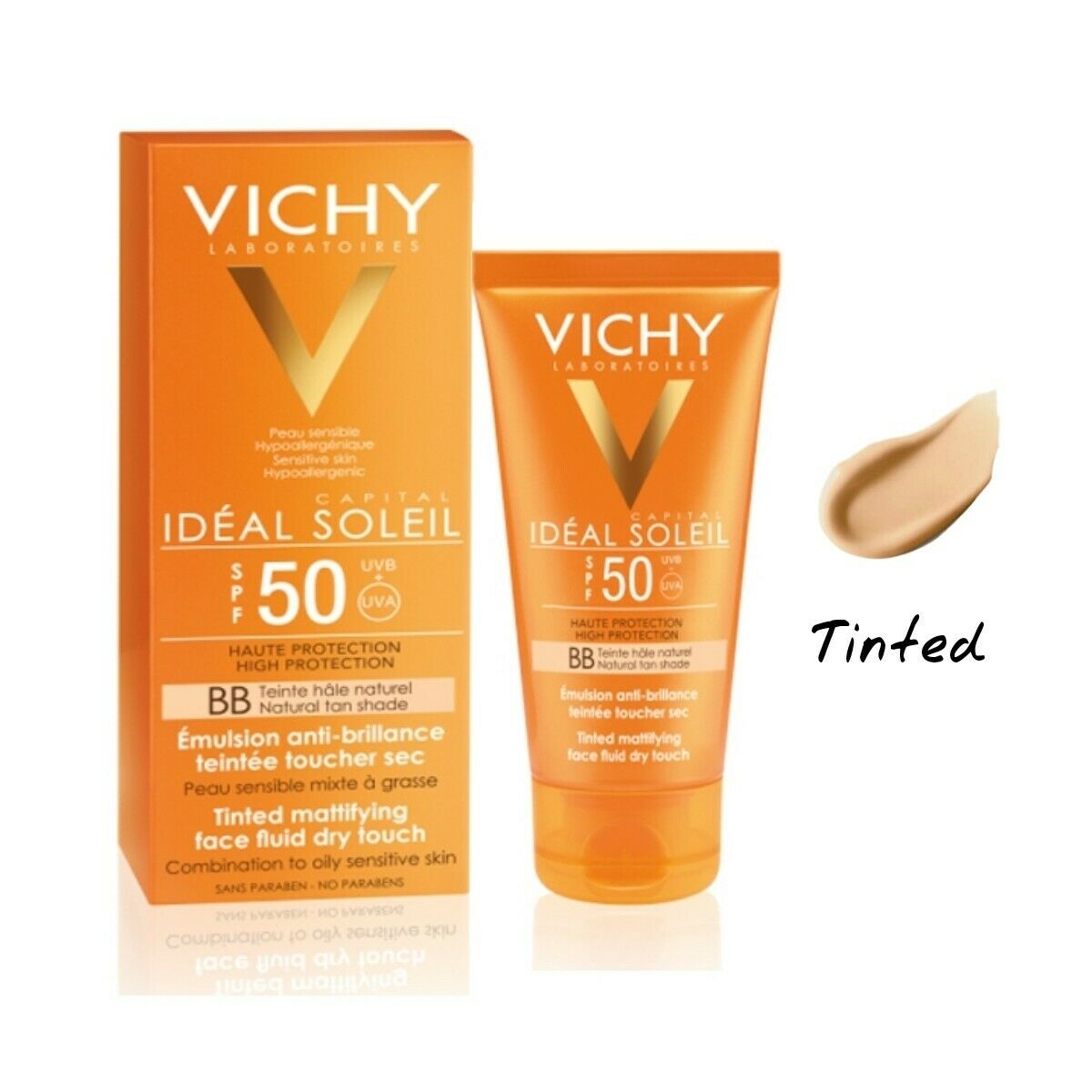 Vichy Ideal Soleil BB Tinted Mattifying Dry Touch Face Fluid SPF50 50ml