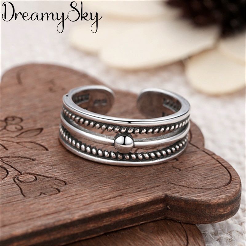 Vintage Silver Color Multi-layer Rings For Women Engagement Boho Jewelry Antique Rings Ladies Girls Gifts