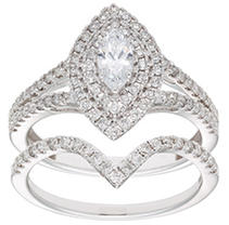 1.00 CT. T.W. Marquise Diamond Engagement Ring and Band in 14K White Gold (I, I1) 5