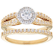 1.00 CT. T.W. Round Diamond Engagement Ring and Band in 14K Yellow Gold (I, I1) 8