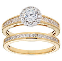 1.00 CT. T.W. Round Diamond Engagement Ring and Band in 14K Yellow Gold (I, I1) 6.5