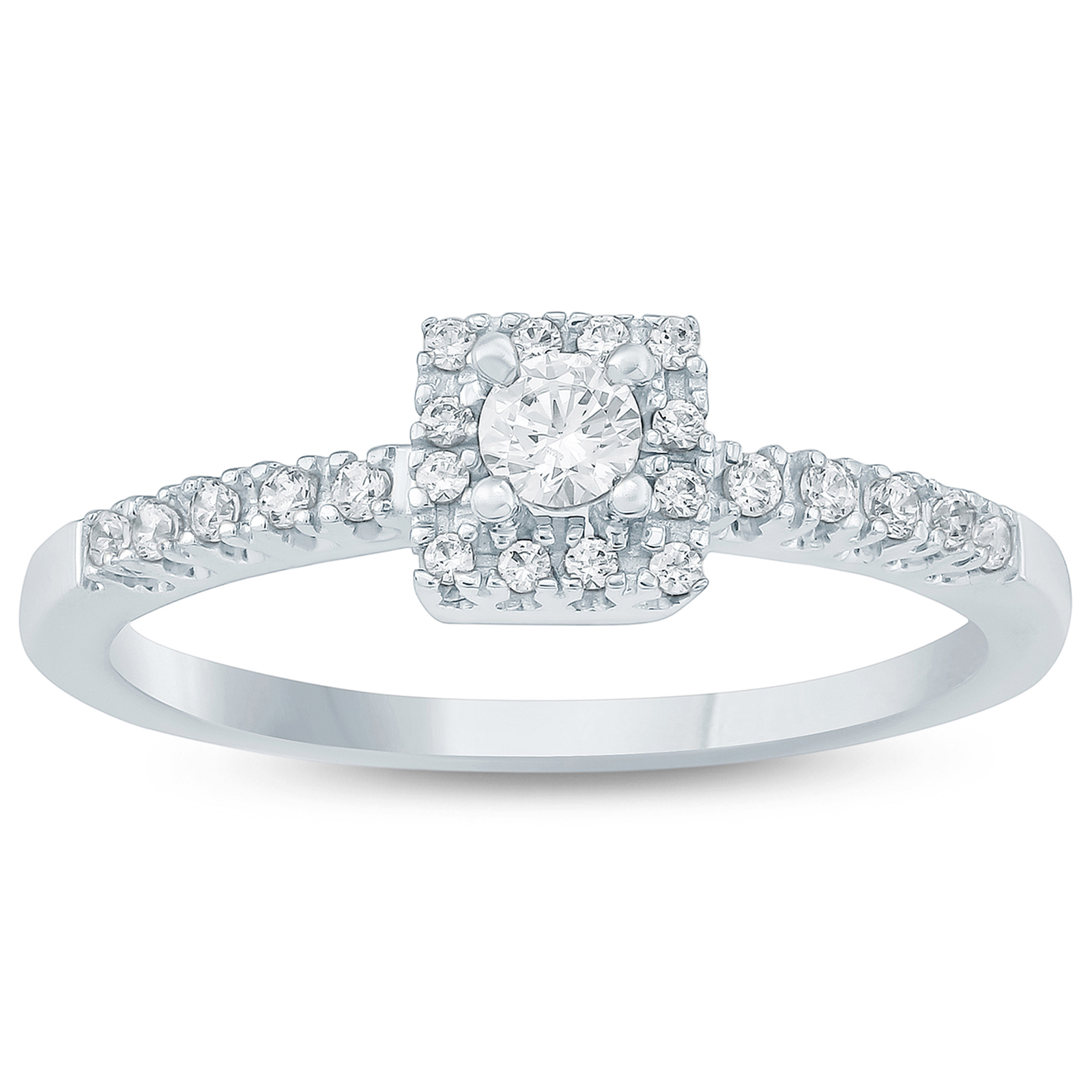 1/4 Carat TW Diamond Engagement Ring in 10K White Gold