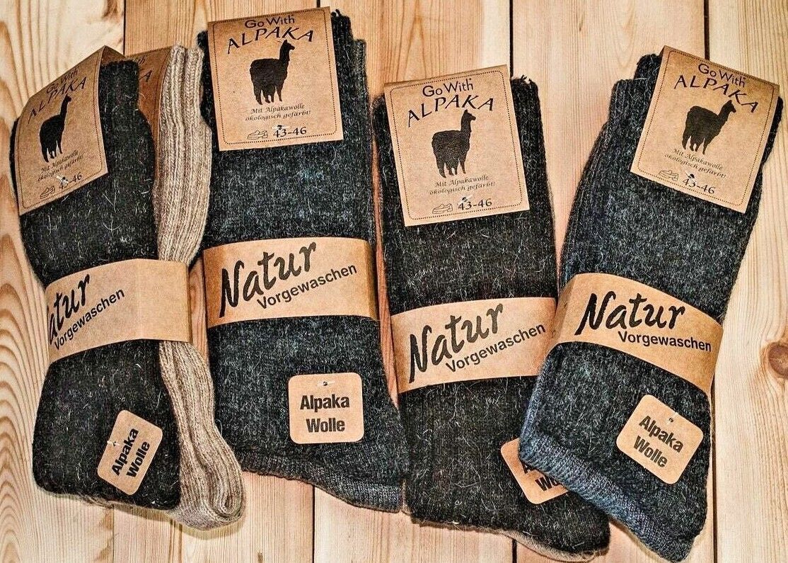 2 Pairs Alpaca Wool WARM COZY Christmas Socks for Men & Women for XMAS Gift Idea