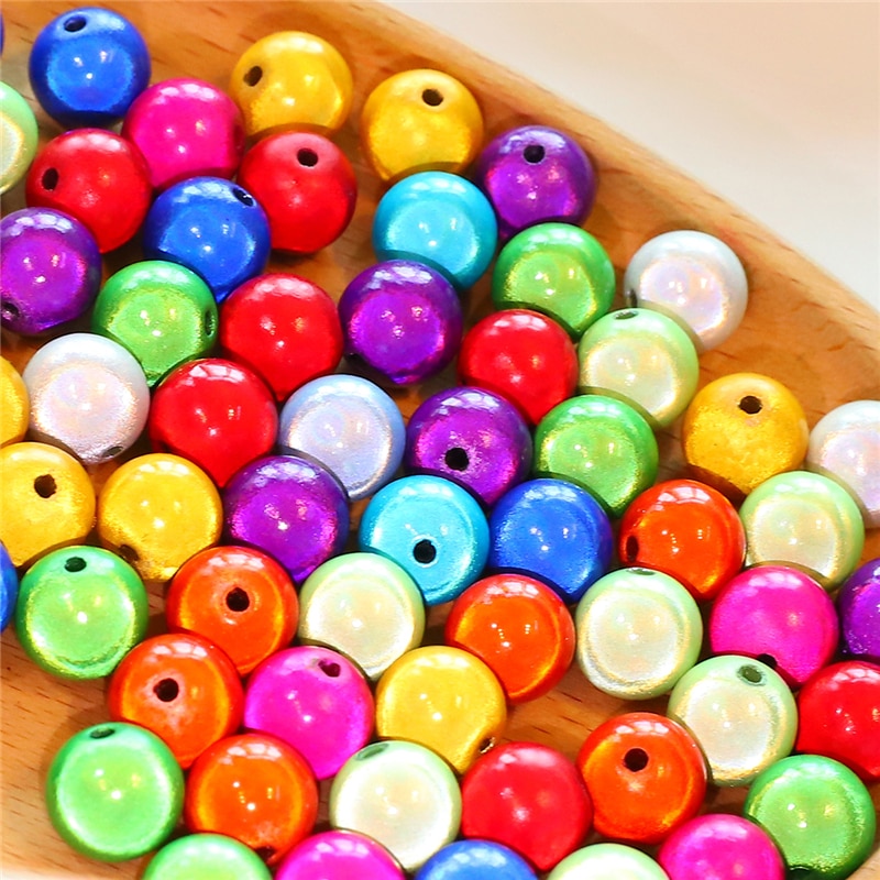 20-200Pcs 4 6 8 10 12mm Mixed Color 3D Illusion Miracle beads Acrylic Spacer beads for DIY Jewelry Craft Making Accessories