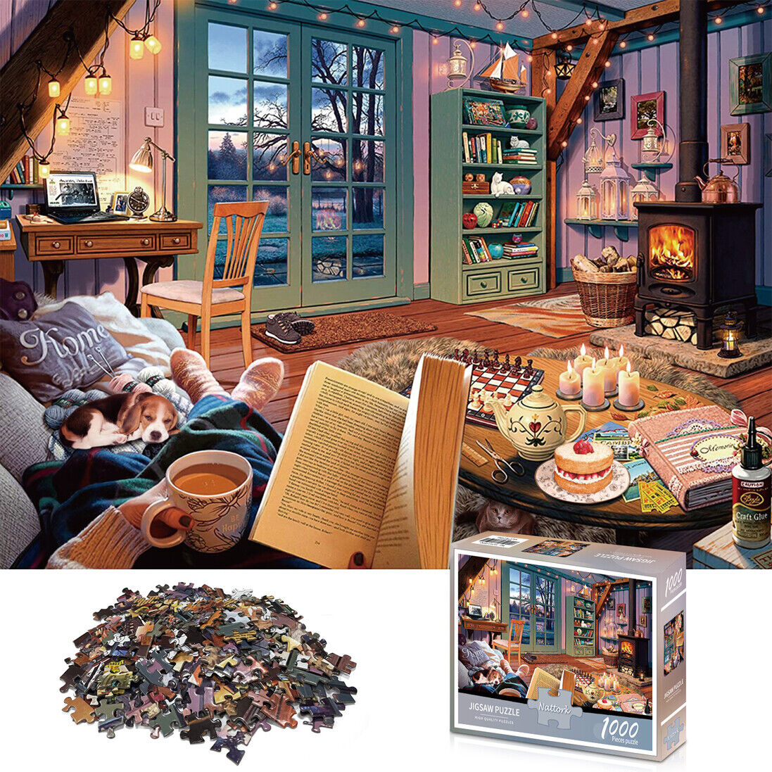 Nattork Home Jigsaw Puzzles 1000 Piece for Adults Kids Toys Fun Holiday Gift