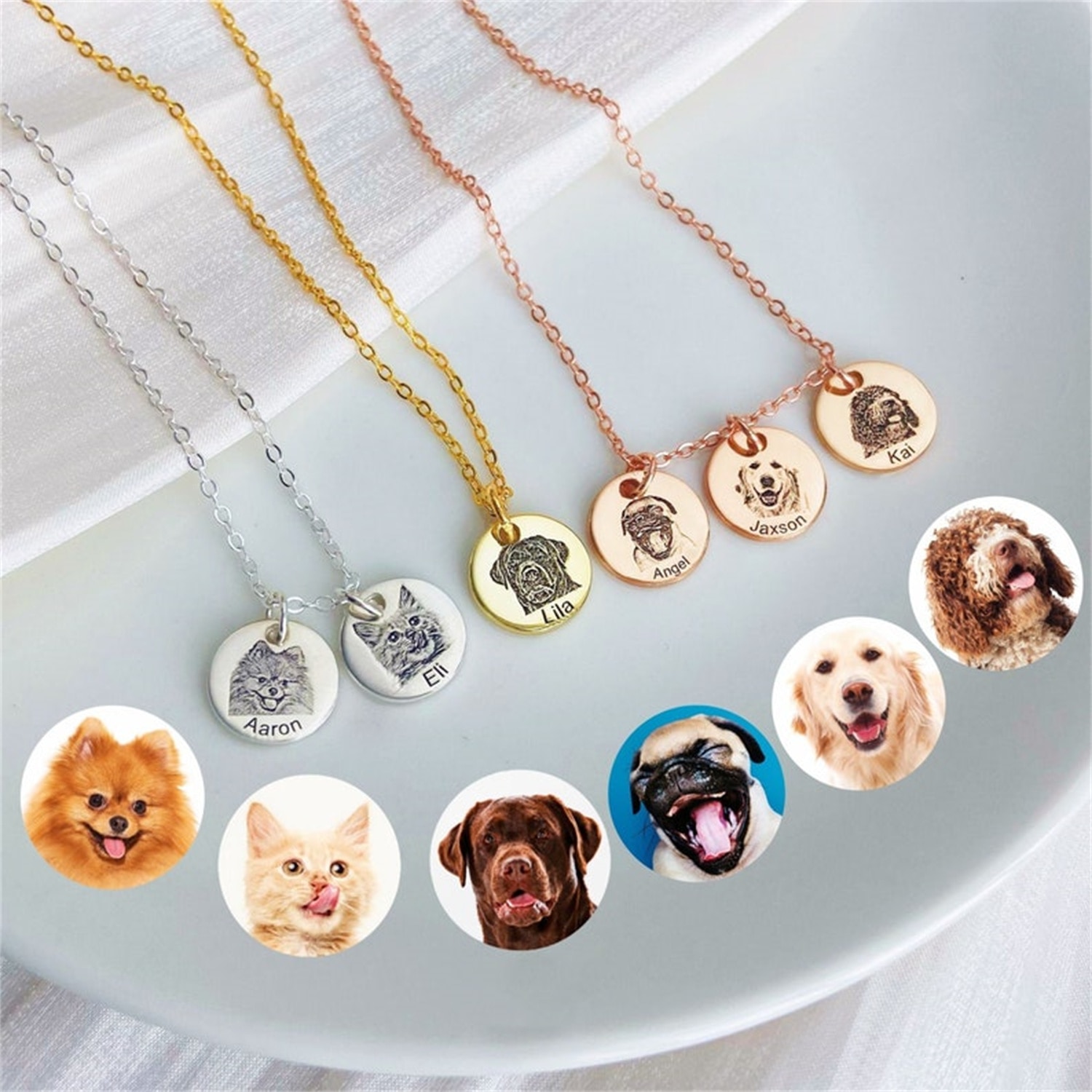 Personalized Gifts for Mom Dog Mom Custom Dog Portrait Necklace Personalized Pet Portrait Necklace Memorial Gift Dog Custom Gift