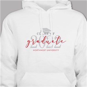 Personalized Graduate Hooded Sweatshirt - Ash Gray Hooded - Adult S (Chest Width 20") by Gifts For You Now